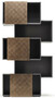 Casa Padrino Luxus Regalschrank mit 3 Schiebet�ren Graphit / Bronze 104,5 x 30 x H. 196,5 cm - B�cherschrank - Wohnzimmerschrank - B�roschrank - Luxus Schrank