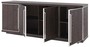 Casa Padrino Luxus Sideboard mit 4 T�ren Braun / Silber 200 x 49,5 x H. 78 cm - Wohnzimmerschrank - B�roschrank - Kommode - Luxus Qualit�t