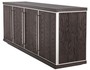 Casa Padrino Luxus Sideboard mit 4 T�ren Braun / Silber 200 x 49,5 x H. 78 cm - Wohnzimmerschrank - B�roschrank - Kommode - Luxus Qualit�t