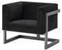 Casa Padrino Luxus Club Samt Sessel Schwarz / Bronze 86 x 70 x H. 74 cm - Luxus Qualit�t