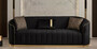Casa Padrino Luxus Samt 3er Sofa Schwarz / Gold 240 x 95 x H. 74 cm - Wohnzimmer Sofa mit edlem Samtstoff - Wohnzimmer M�bel - Luxus M�bel - Wohnzimmer Einrichtung - Luxus Einrichtung