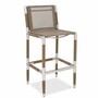 Casa Padrino Luxus Outdoor Barstuhl Braun / Silber H. 104,5 cm - Luxus Outdoor Bar M�bel