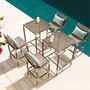 Casa Padrino Luxus Outdoor Barstuhl Braun / Silber H. 104,5 cm - Luxus Outdoor Bar M�bel