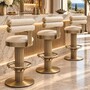 Casa Padrino Luxus Barstuhl Wei� / Messing H. 96 cm - Bar M�bel - Hotel M�bel - Luxus M�bel