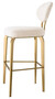Casa Padrino Luxus Barstuhl Creme / Messing 50 x 55 x H. 106 cm - Gepolsterter Barhocker - Bar M�bel - Luxus M�bel - Luxus Qualit�t