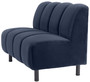 Casa Padrino Luxus Couch Mitternachtsblau / Schwarz 121 x 75 x H. 87 cm - Wohnzimmer Sofa mit edlem Samtstoff - Luxus M�bel