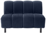 Casa Padrino Luxus Couch Mitternachtsblau / Schwarz 121 x 75 x H. 87 cm - Wohnzimmer Sofa mit edlem Samtstoff - Luxus M�bel