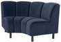 Casa Padrino Luxus Samt Couch Mitternachtsblau / Schwarz 114 x 75 x H. 87 cm - Gebogenes & Erweiterbares Wohnzimmer Sofa - Luxus Mbel
