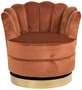 Casa Padrino Luxus Samt Drehsessel Rostfarben / Gold 81,5 x 76 x H. 79 cm - Moderner Wohnzimmer Sessel - Luxus Wohnzimmer M�bel