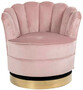 Casa Padrino Luxus Samt Drehsessel Rosa / Gold 81,5 x 76 x H. 79 cm - Moderner Wohnzimmer Sessel - Luxus Wohnzimmer M�bel