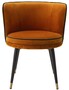 Casa Padrino Luxus Samt Esszimmerstuhl Orange / Schwarz / Messingfarben 62 x 62 x H. 76 cm - Drehbarer K�chenstuhl - Drehstuhl - Vintage Retro Stuhl - Esszimmerm�bel