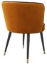 Casa Padrino Luxus Samt Esszimmerstuhl Orange / Schwarz / Messingfarben 62 x 62 x H. 76 cm - Drehbarer K�chenstuhl - Drehstuhl - Vintage Retro Stuhl - Esszimmerm�bel
