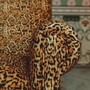 Casa Padrino Luxus Samt Sessel mit Leoparden Design - B�ro Sessel - B�ro M�bel - Luxus M�bel - Luxus Einrichtung