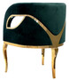 Casa Padrino Luxus Samt Sessel Gr�n / Gold 78 x 55 x H. 59 cm - Wohnzimmer Sessel - Hotel Sessel - Wohnzimmer M�bel - Luxus M�bel - Wohnzimmer Einrichtung - Luxus Einrichtung - M�bel Luxus
