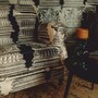 Casa Padrino Luxus Samt Sessel Beige / Schwarz / Messing - B�ro Sessel - B�ro M�bel - Luxus M�bel - Luxus Einrichtung