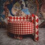 Casa Padrino Luxus Sessel Rot / Wei� 96 cm - Wohnzimmer Sessel - Hotel Sessel - Wohnzimmer M�bel - Hotel M�bel - Luxus M�bel
