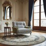 Casa Padrino Luxus Samt Sessel Gr�n / Wei� / Schwarz / Messing 105 cm - Wohnzimmer & Hotel M�bel - Luxus M�bel
