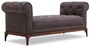 Casa Padrino Luxus Chesterfield Sitzbank Lila / Braun 175 x 58 x H. 67 cm - Moderne gepolsterte Massivholz Bank mit edlem Samtstoff - Luxus Qualit�t