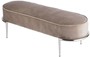 Casa Padrino Luxus Sitzbank Taupe / Silber 120 x 50 x H. 47 cm - Gepolsterte Samt Bank mit Edelstahl Gestell - Luxus Mbel
