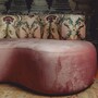 Casa Padrino Luxus Samt Sofa mit Barocken Musterstoff Rosa / Bunt 180 cm
