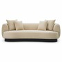 Casa Padrino Luxus Sofa Creme / Schwarz 250 cm - Wohnzimmer & Hotel M�bel
