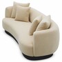 Casa Padrino Luxus Sofa Creme / Schwarz 250 cm - Wohnzimmer & Hotel M�bel