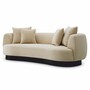 Casa Padrino Luxus Sofa Creme / Schwarz 250 cm - Wohnzimmer & Hotel M�bel