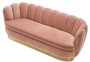 Casa Padrino Luxus Samt Sofa Hautfarben / Messing 225 x 90 x H. 80 cm - Wohnzimmer Sofa - Luxus Qualit�t