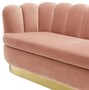 Casa Padrino Luxus Samt Sofa Hautfarben / Messing 225 x 90 x H. 80 cm - Wohnzimmer Sofa - Luxus Qualit�t