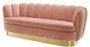 Casa Padrino Luxus Samt Sofa Hautfarben / Messing 225 x 90 x H. 80 cm - Wohnzimmer Sofa - Luxus Qualit�t