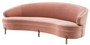 Casa Padrino Luxus Samt Sofa Rosa / Messingfarben 230 x 103 x H. 78 cm - Gebogenes Wohnzimmer Sofa - Designer M�bel 