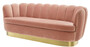 Casa Padrino Luxus Samt Sofa Hautfarben / Messing 225 x 90 x H. 80 cm - Wohnzimmer Sofa - Hotel Sofa - Luxus M�bel - Luxus Qualit�t