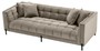 Casa Padrino Luxus Samt Sofa mit 4 Kissen Greige / Schwarz 231 x 95 x H. 68 cm - Wohnzimmer Sofa - Luxus Qualit�t