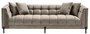 Casa Padrino Luxus Samt Sofa mit 4 Kissen Greige / Schwarz 231 x 95 x H. 68 cm - Wohnzimmer Sofa - Luxus Qualit�t