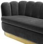 Casa Padrino Luxus Samt Sofa Dunkelgrau / Messingfarben 225 x 90 x H. 80 cm - Wohnzimmer Sofa - Luxus Qualit�t
