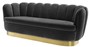 Casa Padrino Luxus Samt Sofa Dunkelgrau / Messingfarben 225 x 90 x H. 80 cm - Wohnzimmer Sofa - Luxus Qualit�t