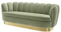 Casa Padrino Luxus Samt Sofa Pistaziengr�n / Messingfarben 225 x 90 x H. 80 cm - Wohnzimmer Sofa - Luxus Qualit�t