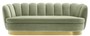 Casa Padrino Luxus Samt Sofa Pistaziengr�n / Messingfarben 225 x 90 x H. 80 cm - Wohnzimmer Sofa - Luxus Qualit�t