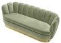 Casa Padrino Luxus Samt Sofa Pistaziengr�n / Messingfarben 225 x 90 x H. 80 cm - Wohnzimmer Sofa - Luxus Qualit�t