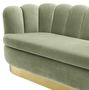 Casa Padrino Luxus Samt Sofa Pistaziengr�n / Messingfarben 225 x 90 x H. 80 cm - Wohnzimmer Sofa - Luxus Qualit�t
