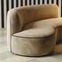 Casa Padrino Luxus Samt Sofa Beige 220 cm - Hotel M�bel - Wohnzimmer M�bel - B�ro M�bel - Luxus M�bel