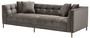Casa Padrino Luxus Samt Sofa mit 4 Kissen Grau / Messingfarben 231 x 95 x H. 68 cm - Wohnzimmer Sofa - Luxus Qualit�t