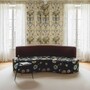 Casa Padrino Luxus Samt Sofa mit Blumenmuster Schwarz / Bunt / Lila 220 cm - Hotel M�bel - Wohnzimmer M�bel - B�ro M�bel - Luxus M�bel