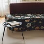 Casa Padrino Luxus Samt Sofa mit Blumenmuster Schwarz / Bunt / Lila 220 cm - Hotel M�bel - Wohnzimmer M�bel - B�ro M�bel - Luxus M�bel