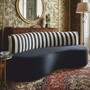 Casa Padrino Luxus Samt Sofa Schwarz / Wei� 220 cm - Hotel M�bel - Wohnzimmer M�bel - B�ro M�bel - Luxus M�bel