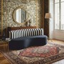 Casa Padrino Luxus Samt Sofa Schwarz / Wei� 220 cm - Hotel M�bel - Wohnzimmer M�bel - B�ro M�bel - Luxus M�bel