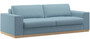 Casa Padrino Schlafsofa Hellblau / Naturfarben 240 x 100 x H. 80 cm - Modernes Wohnzimmer Sofa - Wohnzimmer M�bel