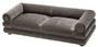 Casa Padrino Luxus Samt Sofa Grau / Schwarz 233 x 96 x H. 65 cm - Wohnzimmer Sofa - Luxus Qualit�t