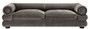 Casa Padrino Luxus Samt Sofa Grau / Schwarz 233 x 96 x H. 65 cm - Wohnzimmer Sofa - Luxus Qualit�t