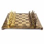 Casa Padrino Luxus Schach Set Gold / Braun / Bronze 54 x 54 cm - Griechisches Schachspiel